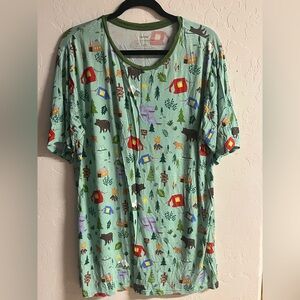 Little Sleepies Happy Camper Print Mens Large NWOT